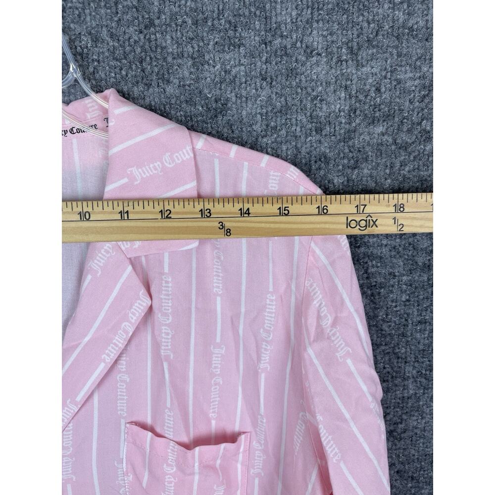 Juicy Couture Striped Short-Sleeve Notch Collar Shirt and Shorts Pajama Large - Picture 8 of 11
